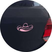 Adesivo de Carro Chapéu Sombreiro Mexicano - Cor Rosa Claro