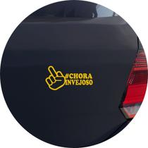 Adesivo de Carro Chora Invejoso Dedo - Cor Amarelo - Melhor Adesivo