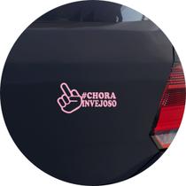 Adesivo de Carro Chora Invejoso Dedo - Cor Rosa Claro - Melhor Adesivo