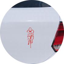 Adesivo de Carro Ciclista Pedalando em Bike Speed - Cor Vermelho - Melhor Adesivo