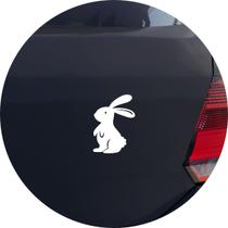 Adesivo de Carro Coelho Bunny em Pé - Cor Branco