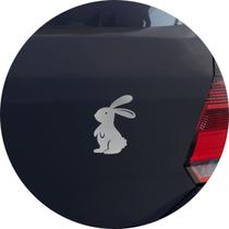 Adesivo de Carro Coelho Bunny em Pé - Cor Prata - Melhor Adesivo