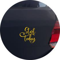 Adesivo de Carro Comece Hoje - Start Today - Cor Amarelo