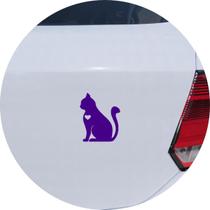 Adesivo de Carro Coração de Gato Felino Amor - Cor Vermelho