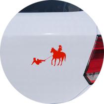 Adesivo de Carro Cowgirl Bruta No Laço - Cor Vermelho