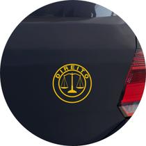 Adesivo de Carro Curso Direito Advocacia - Cor Amarelo