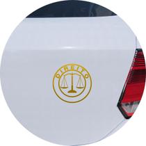 Adesivo de Carro Curso Direito Advocacia - Cor Dourado