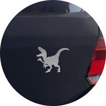 Adesivo de Carro Dinossauro Velociraptor - Cor Prata - Melhor Adesivo