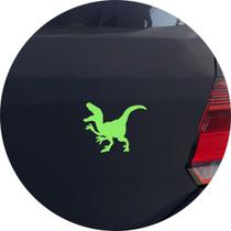 Adesivo de Carro Dinossauro Velociraptor - Cor Verde Claro