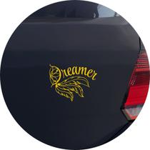 Adesivo de Carro Dreamer Sonhador - Apanhador de Sonhos - Cor Amarelo - Melhor Adesivo