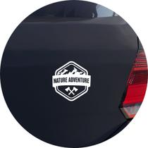 Adesivo de Carro Emblema Aventura na Natureza - Cor Branco