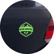 Adesivo de Carro Emblema Aventura na Natureza - Cor Verde Claro
