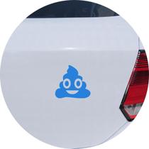 Adesivo de Carro Emoji Cocô - Cor Azul Claro