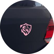 Adesivo de Carro Escudo Brasão de Leão - Cor Rosa Claro