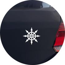 Adesivo de Carro Estrela Símbolo do Caos - Cor Branco