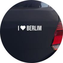 Adesivo de Carro Eu Amo Berlim - I Love Berlim - Cor Branco