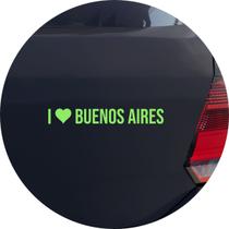 Adesivo de Carro Eu Amo Buenos Aires - I Love Buenos Aires - Cor Verde Claro