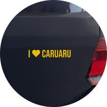 Adesivo de Carro Eu amo Caruaru- I Love Caruaru - Cor Azul Claro