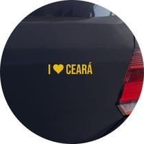 Adesivo de Carro Eu amo Ceará - I Love CE - Cor Amarelo