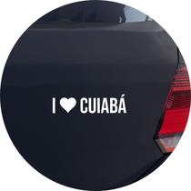 Adesivo de Carro Eu amo Cuiabá - I Love Cuiabá - Cor Branco