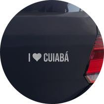 Adesivo de Carro Eu amo Cuiabá - I Love Cuiabá - Cor Prata
