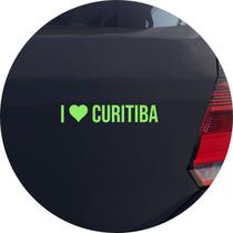 Adesivo de Carro Eu Amo Curitiba - I Love Curitiba - Cor Verde Claro
