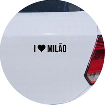 Adesivo de Carro Eu Amo Milão - I Love Milão - Cor Branco