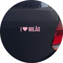 Adesivo de Carro Eu Amo Milão - I Love Milão - Cor Branco