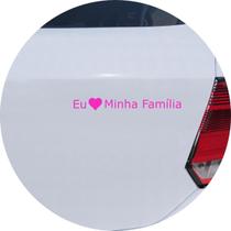 Adesivo de Carro Eu Amo Minha Família - Cor Rosa