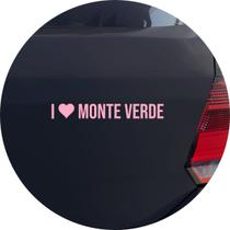 Adesivo de Carro Eu amo Monte Verde - I Love - Cor Rosa Claro