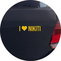 Adesivo de Carro Eu amo Nikiti - I Love Nikiti Niterói - Cor Amarelo - Melhor Adesivo