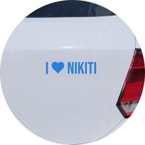 Adesivo de Carro Eu amo Nikiti - I Love Nikiti Niterói - Cor Azul Claro - Melhor Adesivo