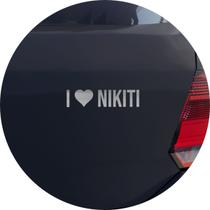 Adesivo de Carro Eu amo Nikiti - I Love Nikiti Niterói - Cor Prata - Melhor Adesivo