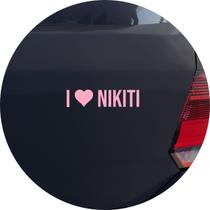 Adesivo de Carro Eu amo Nikiti - I Love Nikiti Niterói - Cor Rosa Claro - Melhor Adesivo