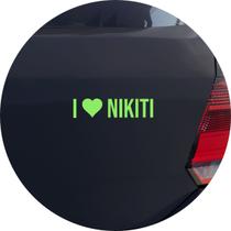Adesivo de Carro Eu amo Nikiti - I Love Nikiti Niterói - Cor Verde Claro - Melhor Adesivo