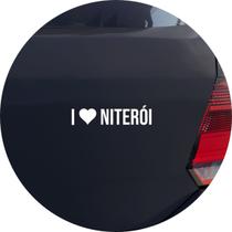 Adesivo de Carro Eu amo Niterói - I Love Niterói - Cor Branco