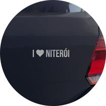 Adesivo de Carro Eu amo Niterói - I Love Niterói - Cor Prata - Melhor Adesivo