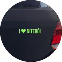 Adesivo de Carro Eu amo Niterói - I Love Niterói - Cor Verde Claro - Melhor Adesivo