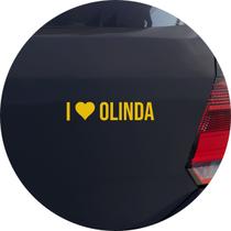 Adesivo de Carro Eu amo Olinda - I Love Olinda - Cor Preto