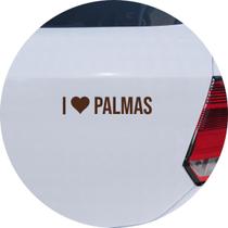 Adesivo de Carro Eu amo Palmas - I Love Palmas - Cor Marrom