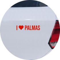Adesivo de Carro Eu amo Palmas - I Love Palmas - Cor Vermelho