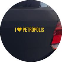 Adesivo de Carro Eu amo Petrópolis - I Love Petrópolis - Cor Amarelo