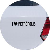 Adesivo de Carro Eu amo Petrópolis - I Love Petrópolis - Cor Preto