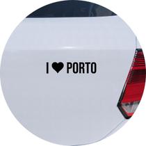 Adesivo de Carro Eu Amo Porto - I Love Porto - Cor Marrom