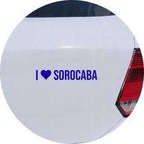 Adesivo de Carro Eu Amo Sorocaba - I Love Sorocaba - Cor Azul