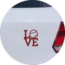 Adesivo de Carro Eu amo Tênis Esporte Tennis - Cor Vinho