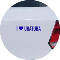 Adesivo de Carro Eu amo Ubatuba - I Love Ubatuba - Cor Azul