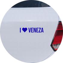 Adesivo de Carro Eu Amo Veneza - I Love Veneza - Cor Azul