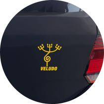 Adesivo de Carro Exu Veludo Umbanda Candomblé - Cor Amarelo