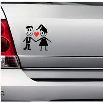 Adesivo De Carro Família Feliz Casal